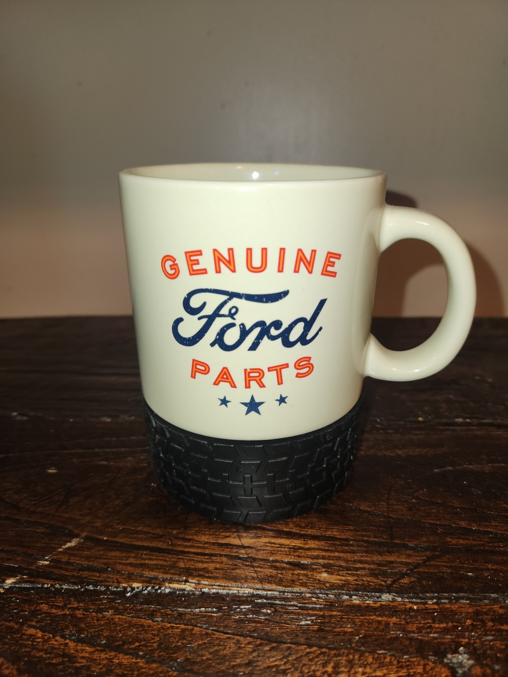 Genuine Ford Parts Ceramic Mug - Cream with Black Tire Base